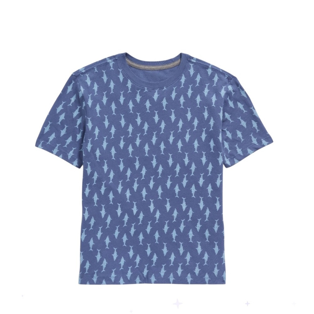Old Navy Blue Shark‎ Pattern Kids Tee